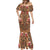 Terracotta Bird of Batik Papua Mermaid Dress Exotic Natural Wealth of Papua - Polynesian Pride