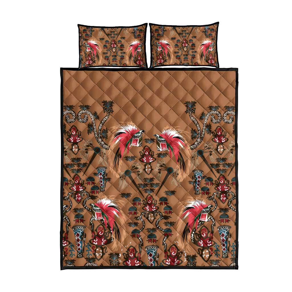 Terracotta Bird of Batik Papua Quilt Bed Set Exotic Natural Wealth of Papua - Polynesian Pride
