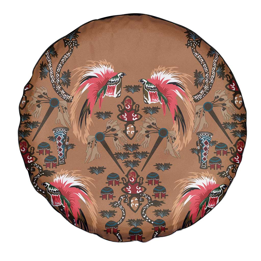 Terracotta Bird of Batik Papua Spare Tire Cover Exotic Natural Wealth of Papua - Polynesian Pride
