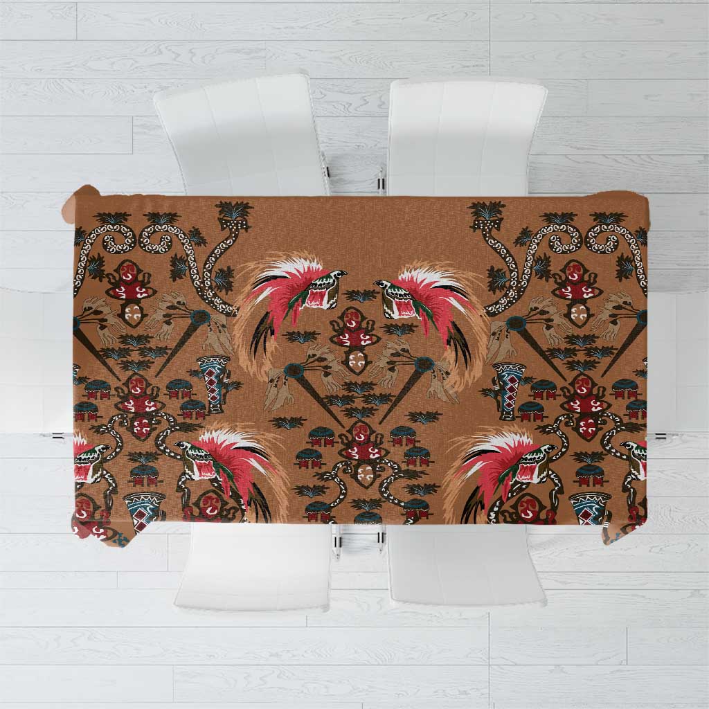 Terracotta Bird of Batik Papua Tablecloth Exotic Natural Wealth of Papua - Polynesian Pride