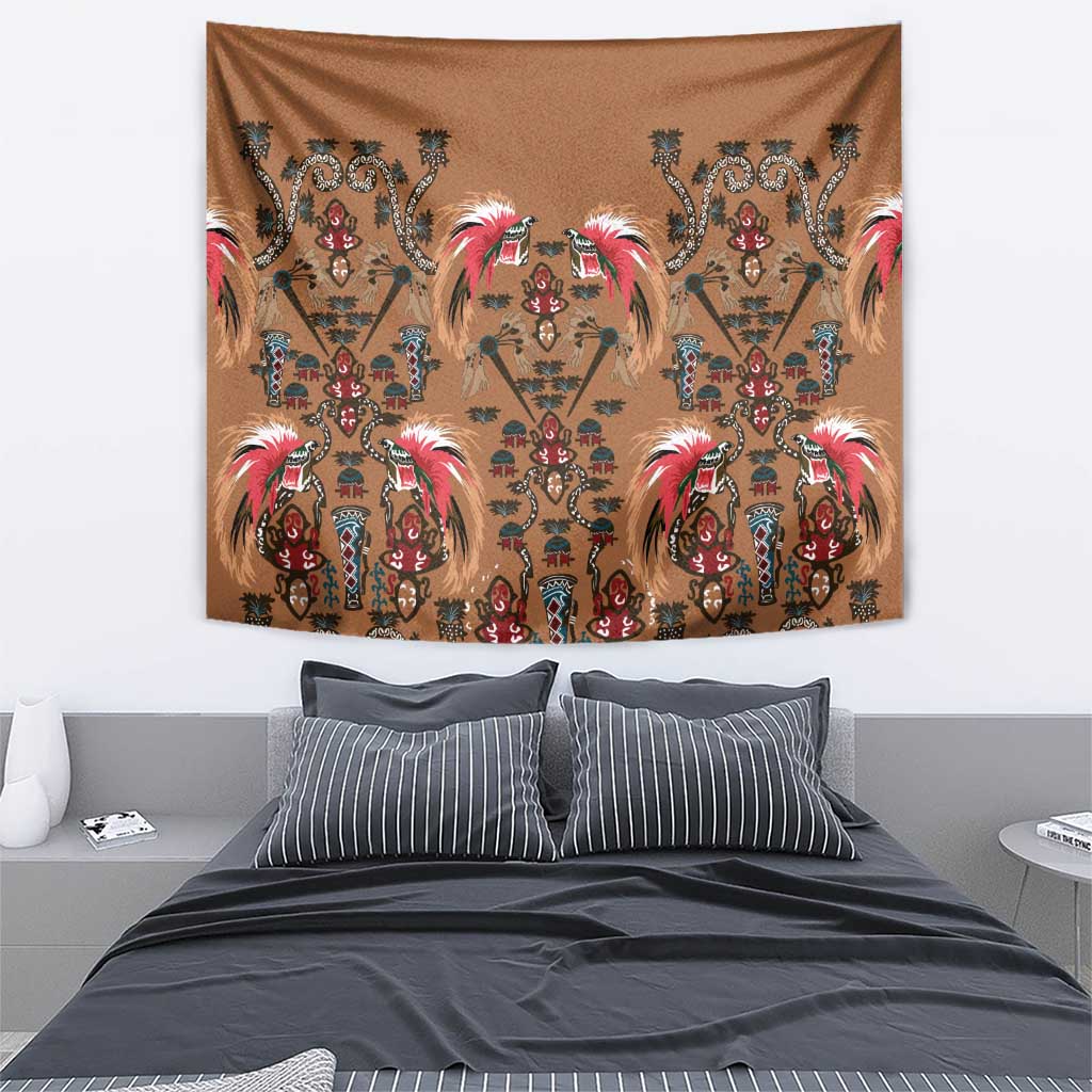 Terracotta Bird of Batik Papua Tapestry Exotic Natural Wealth of Papua - Polynesian Pride