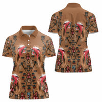 Terracotta Bird of Batik Papua Women Polo Shirt Exotic Natural Wealth of Papua - Polynesian Pride
