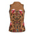 Terracotta Bird of Batik Papua Women Sleeveless Polo Shirt Exotic Natural Wealth of Papua - Polynesian Pride