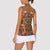 Terracotta Bird of Batik Papua Women Sleeveless Polo Shirt Exotic Natural Wealth of Papua - Polynesian Pride