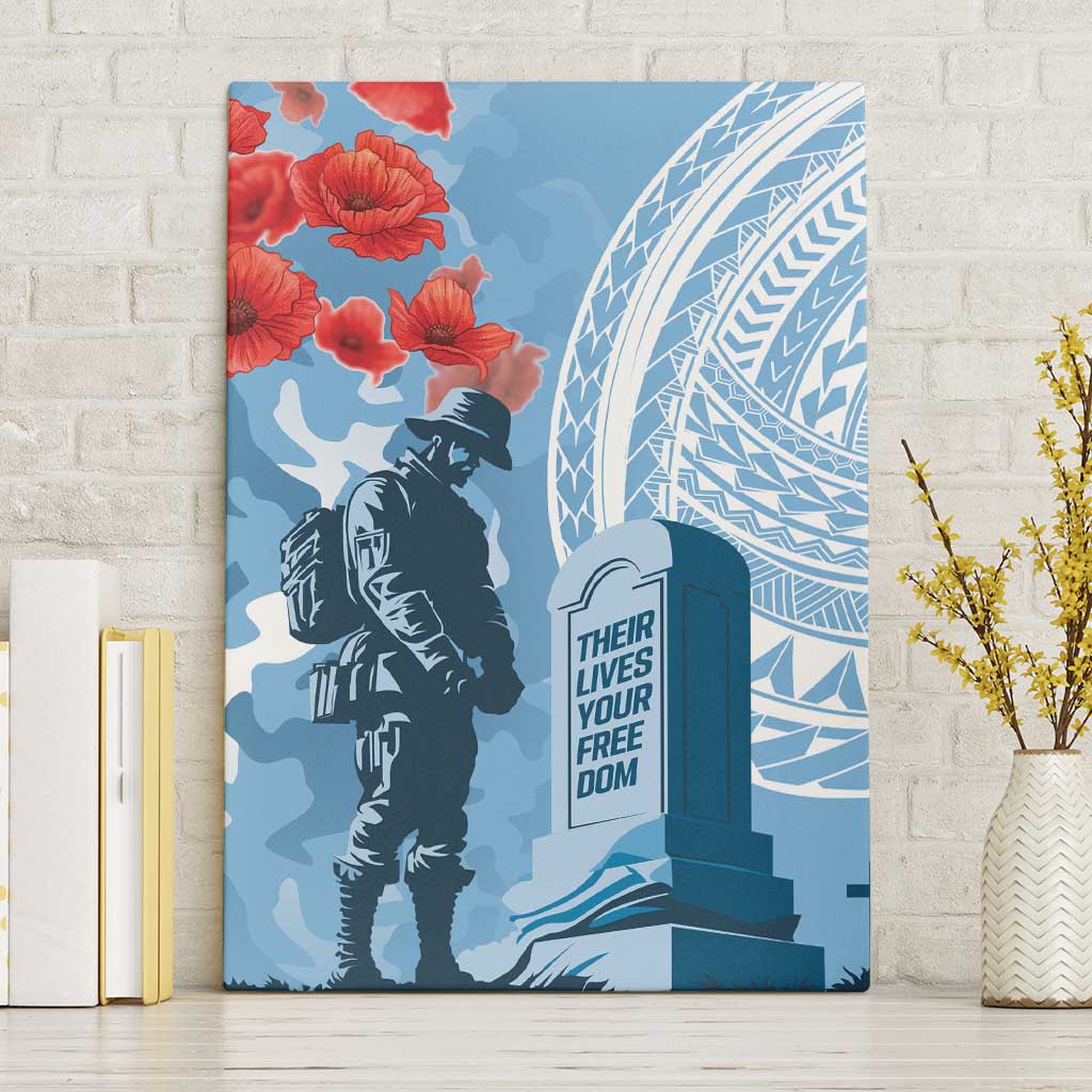 FSM Verterans Day Canvas Wall Art Their Lives Your Freedom LT9 Without Frame Blue - Polynesian Pride