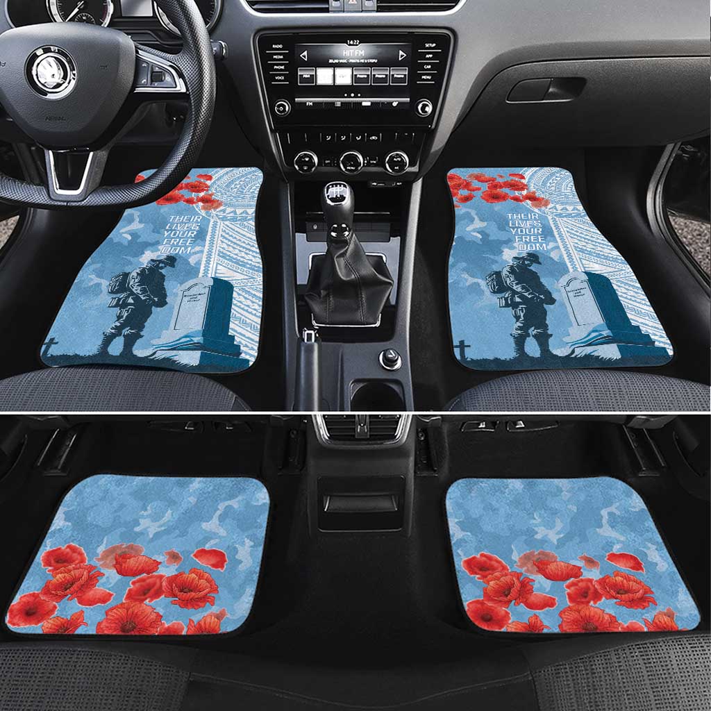 FSM Verterans Day Car Mats Their Lives Your Freedom LT9 Set 4pcs Blue - Polynesian Pride