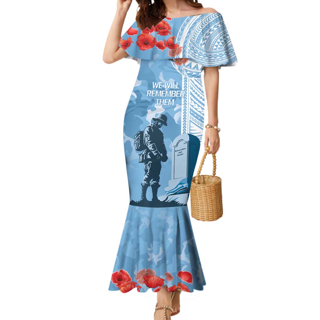 FSM Verterans Day Mermaid Dress Their Lives Your Freedom LT9 Women Blue - Polynesian Pride