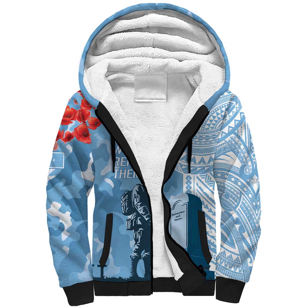 FSM Verterans Day Sherpa Hoodie Their Lives Your Freedom LT9 Unisex Blue - Polynesian Pride