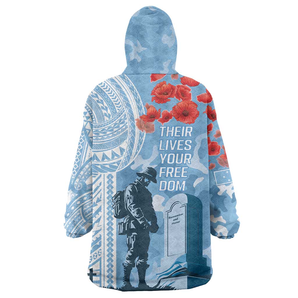FSM Verterans Day Wearable Blanket Hoodie Their Lives Your Freedom