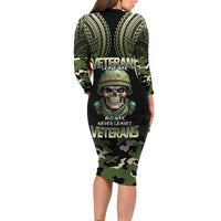 Veterans Day Family Matching Long Sleeve Bodycon Dress and Hawaiian Shirt War Never Leaves A Veteran Proud Military