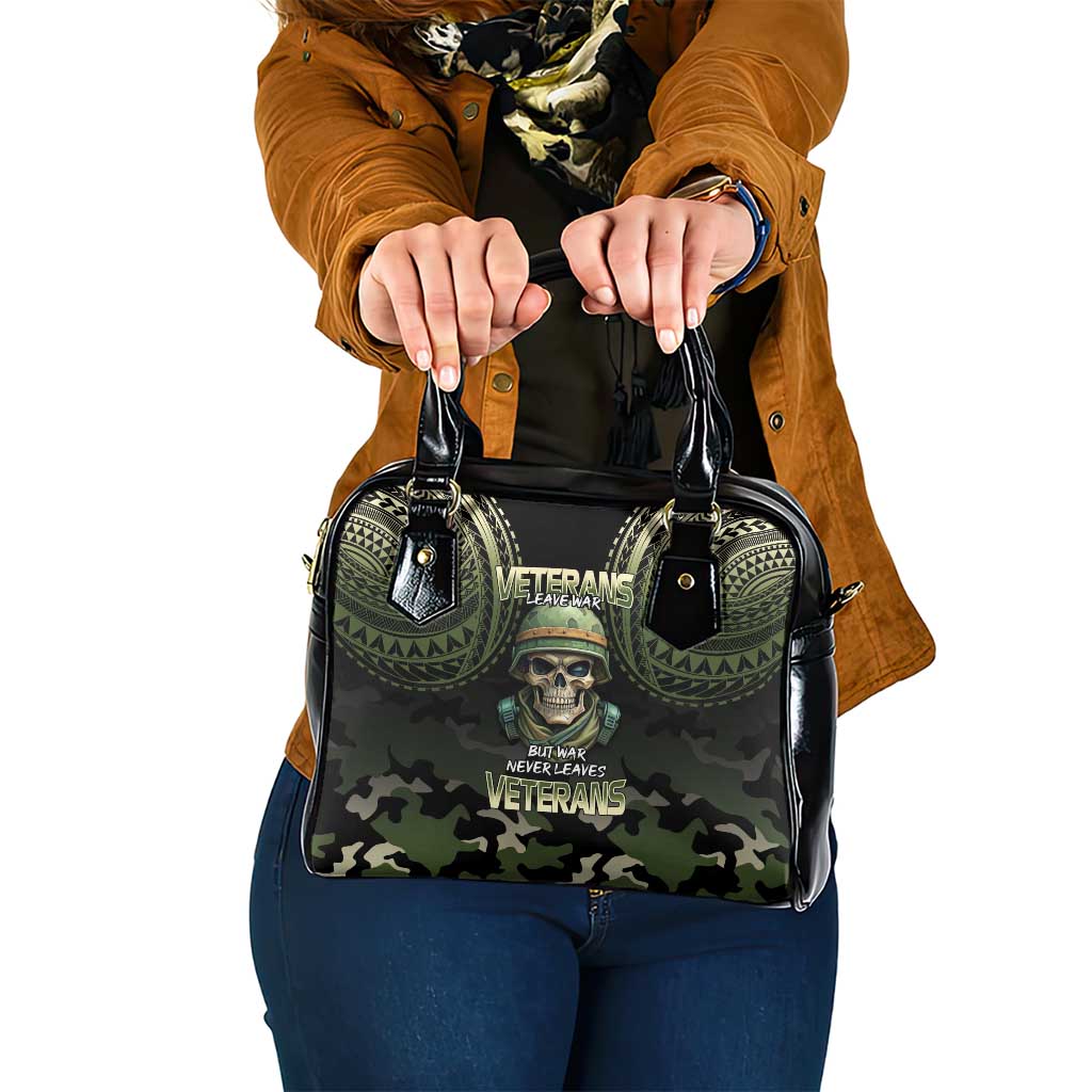 Veterans Day Shoulder Handbag War Never Leaves A Veteran Proud Military LT9 One Size Black - Polynesian Pride