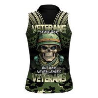 Veterans Day Women Sleeveless Polo Shirt War Never Leaves A Veteran Proud Military