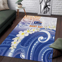 Marshall Islands Manit Day Area Rug Plumeria and Polynesian Tribal