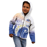 Marshall Islands Manit Day Kid Hoodie Plumeria and Polynesian Tribal