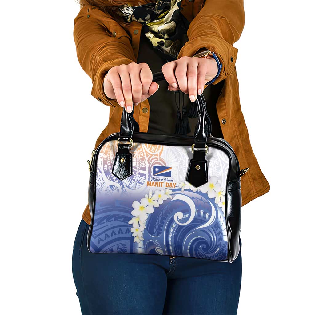 Marshall Islands Manit Day Shoulder Handbag Plumeria and Polynesian Tribal LT9 One Size White - Polynesian Pride