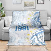 Palau 1981 Tribal Tattoo Blanket with Belau Plumeria Flowers