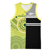 Custom Cricket AUNZ Spirit Basketball Jersey Aussie New Zealand Retro Edition LT9 Unisex Black - Polynesian Pride