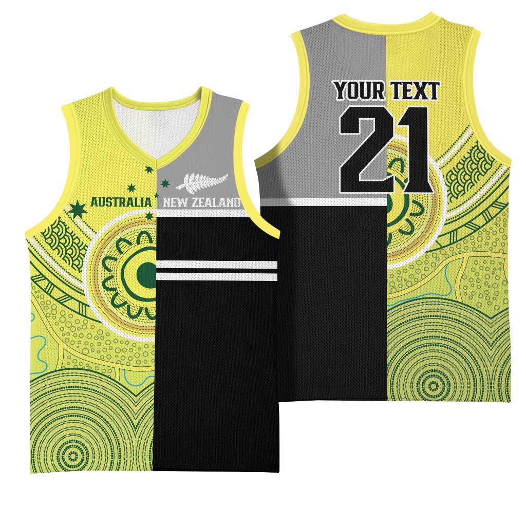 Custom Cricket AUNZ Spirit Basketball Jersey Aussie New Zealand Retro Edition LT9 - Polynesian Pride