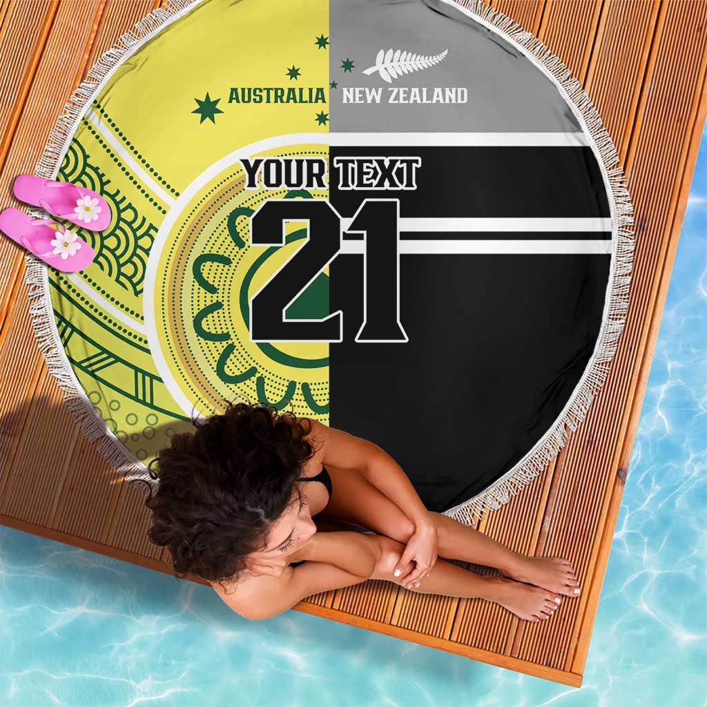 Custom Cricket AUNZ Spirit Beach Blanket Aussie New Zealand Retro Edition - Polynesian Pride