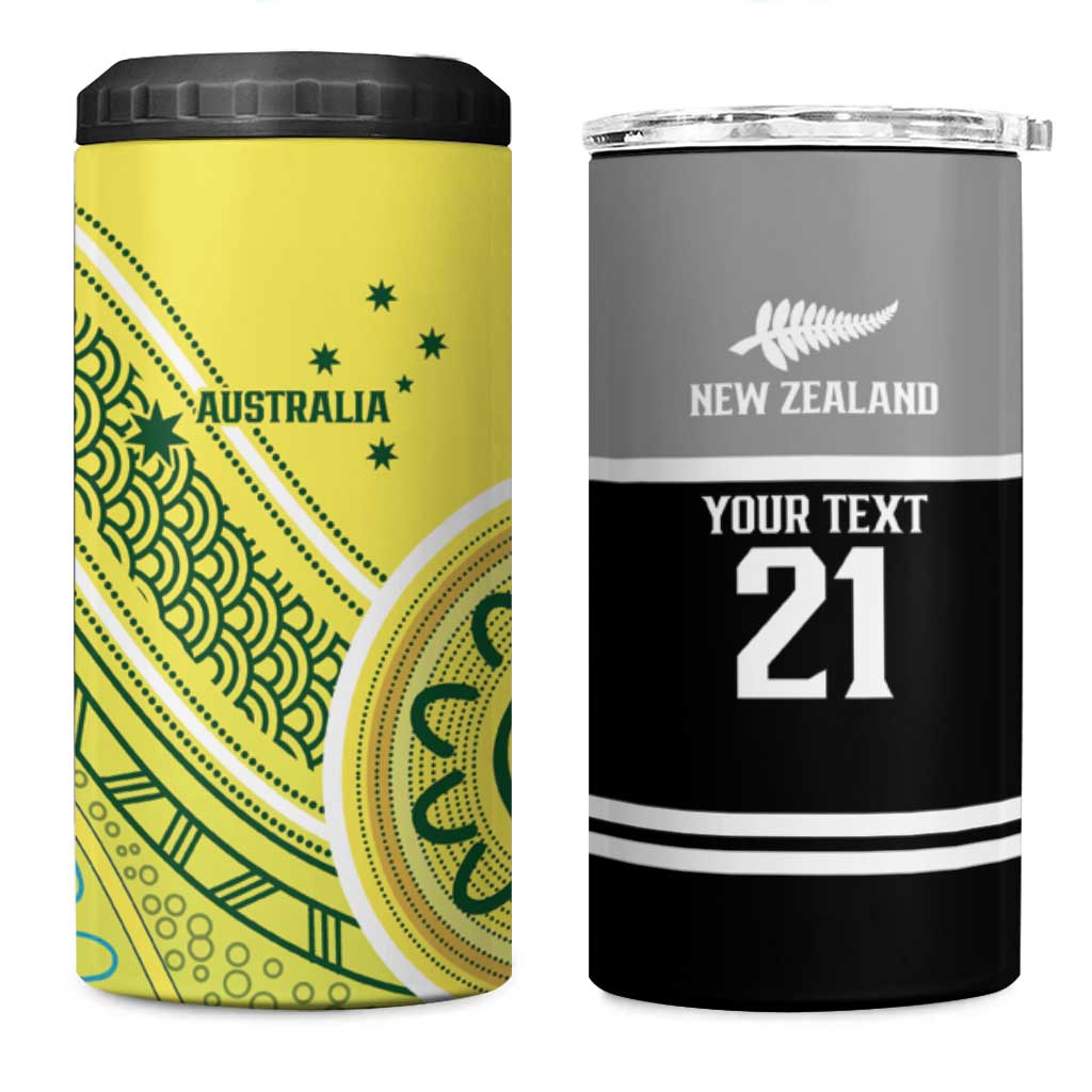 Custom Cricket AUNZ Spirit 4 in 1 Can Cooler Tumbler Aussie New Zealand Retro Edition - Polynesian Pride