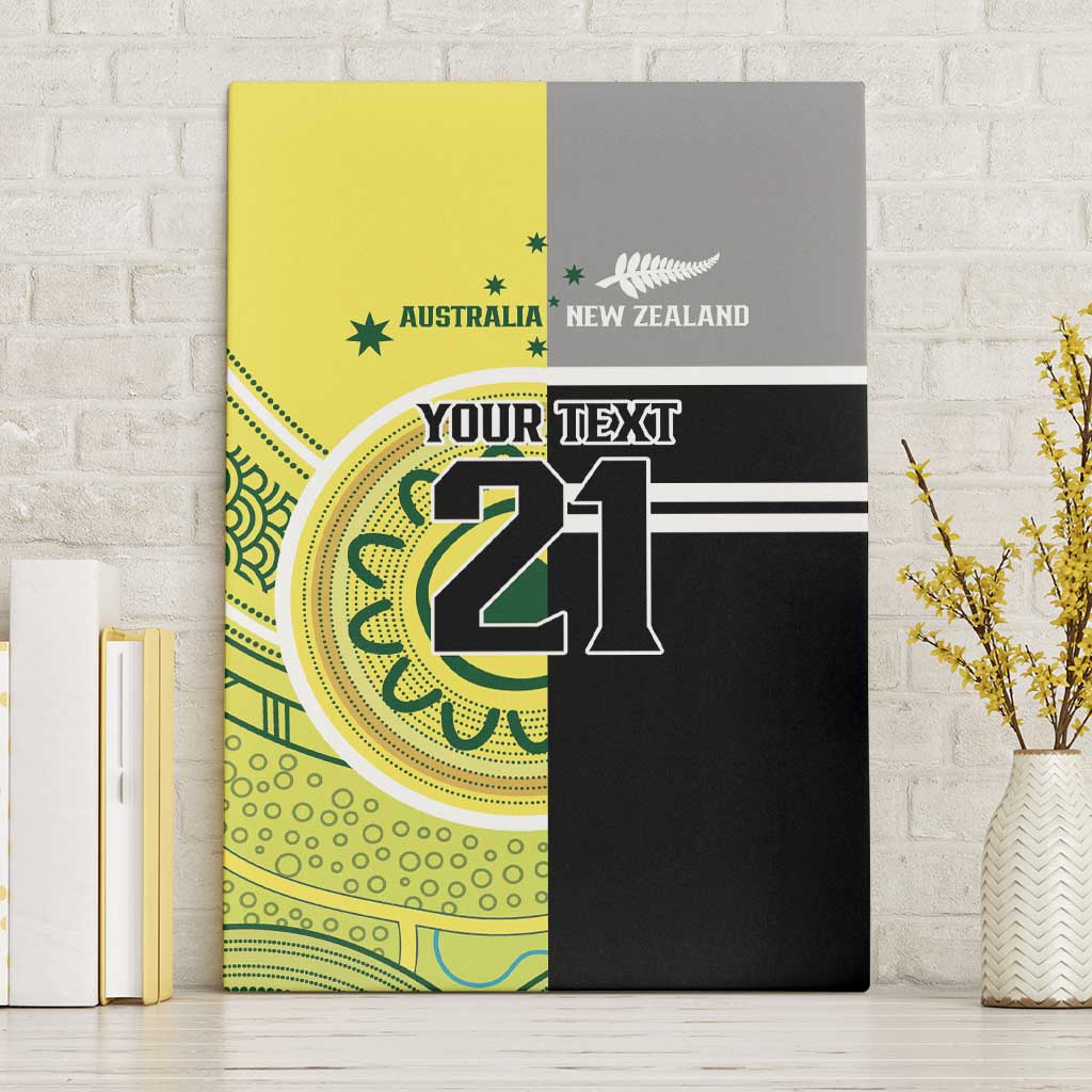 Custom Cricket AUNZ Spirit Canvas Wall Art Aussie New Zealand Retro Edition - Polynesian Pride