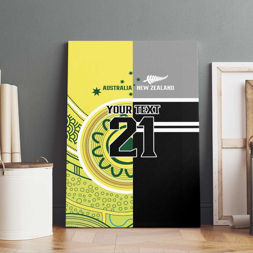 Custom Cricket AUNZ Spirit Canvas Wall Art Aussie New Zealand Retro Edition - Polynesian Pride