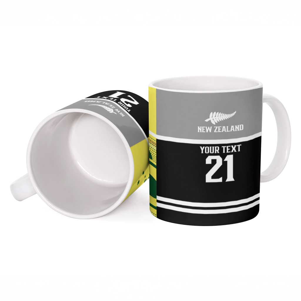 Custom Cricket AUNZ Spirit Ceramic Mug Aussie New Zealand Retro Edition - Polynesian Pride
