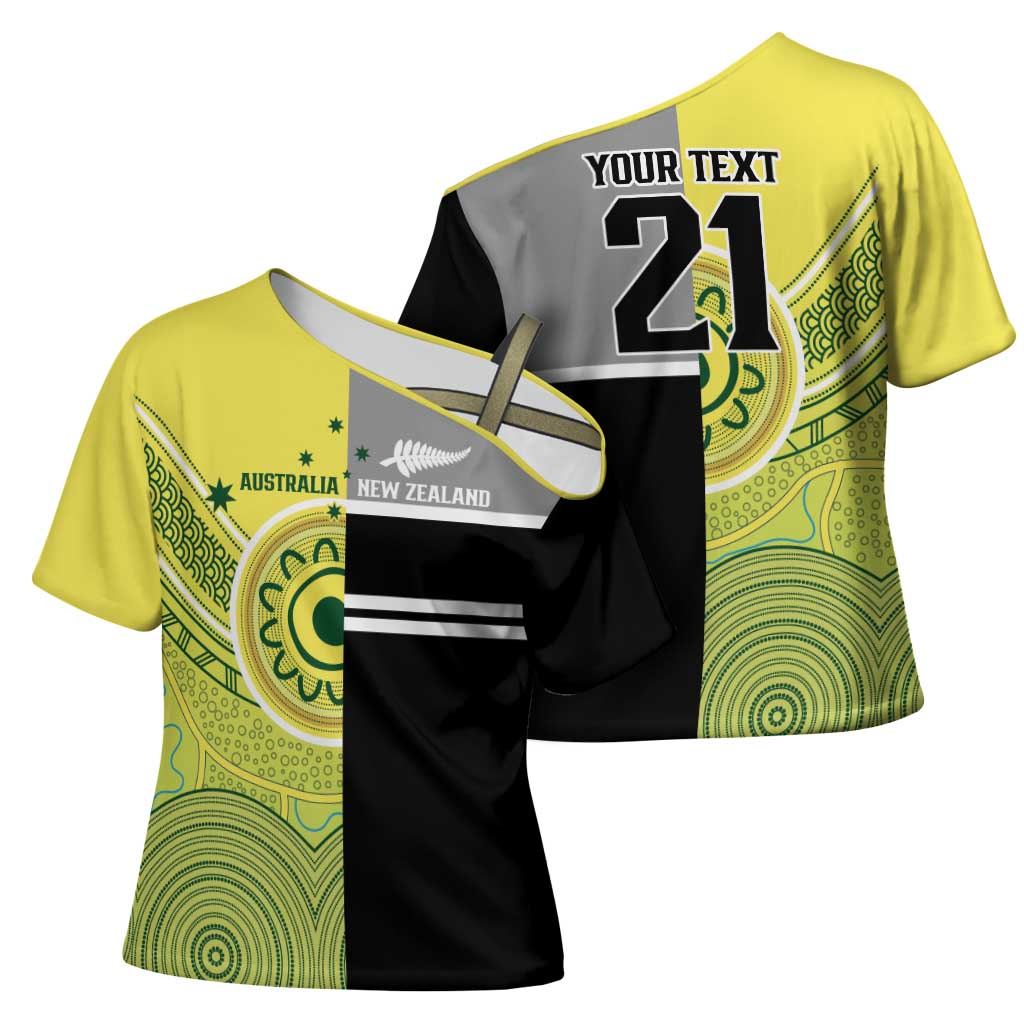 Custom Cricket AUNZ Spirit Cross Shoulder Shirt Aussie New Zealand Retro Edition LT9 - Polynesian Pride