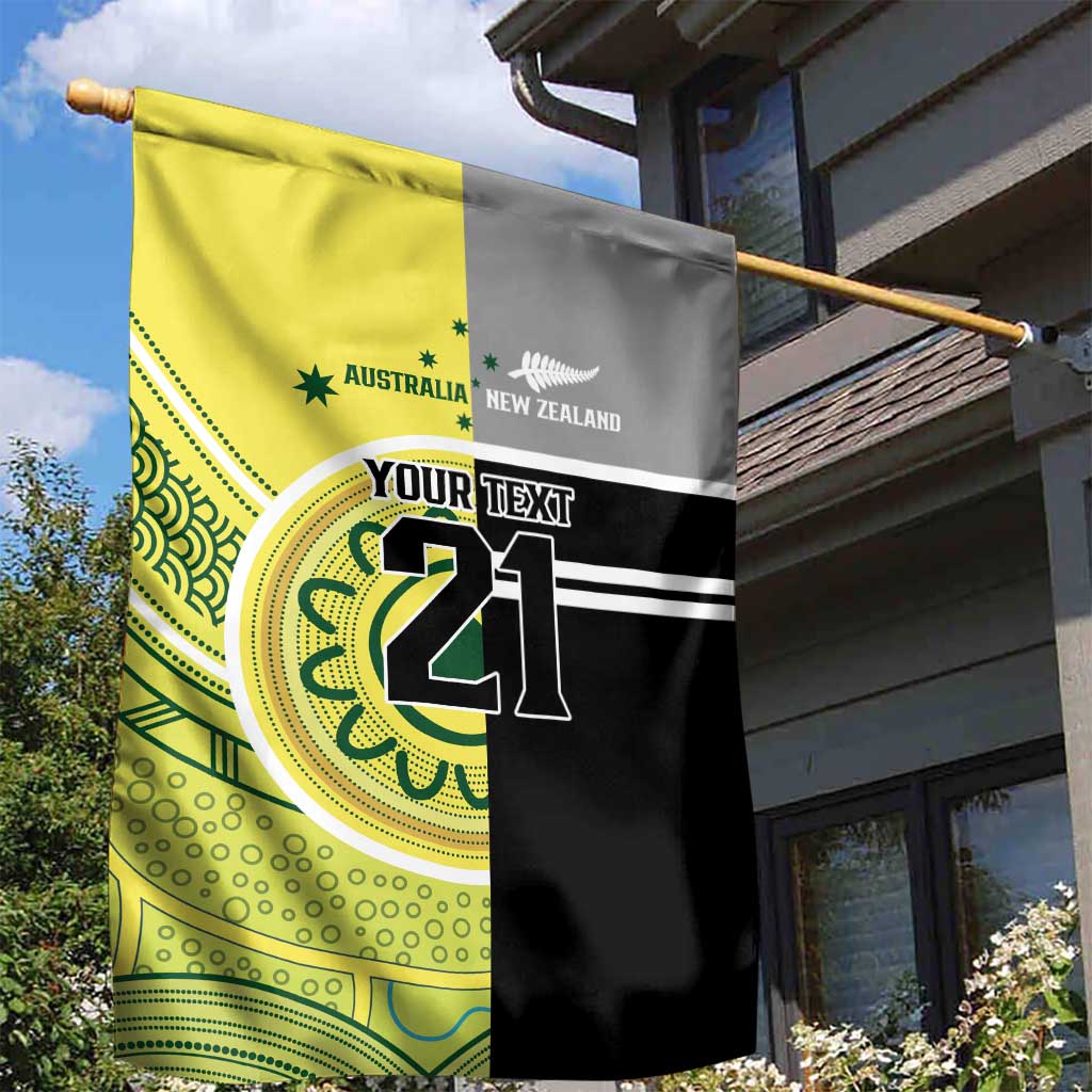 Custom Cricket AUNZ Spirit Garden Flag Aussie New Zealand Retro Edition - Polynesian Pride
