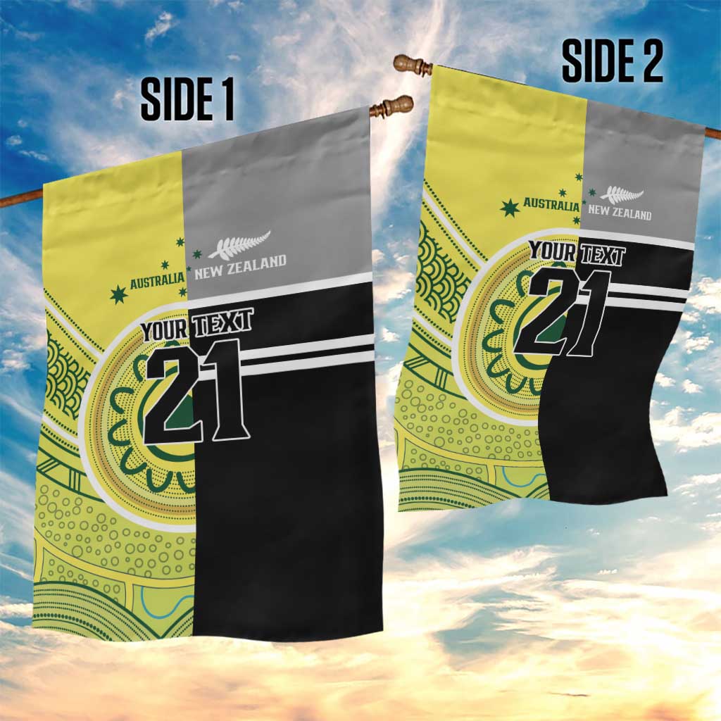 Custom Cricket AUNZ Spirit Garden Flag Aussie New Zealand Retro Edition - Polynesian Pride