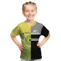 Custom Cricket AUNZ Spirit Kid T Shirt Aussie New Zealand Retro Edition - Polynesian Pride