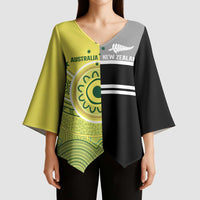 Custom Cricket AUNZ Spirit Kimono Sleeve Blouse Aussie New Zealand Retro Edition - Polynesian Pride