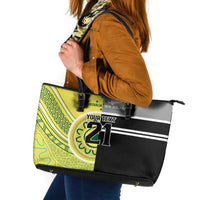 Custom Cricket AUNZ Spirit Leather Tote Bag Aussie New Zealand Retro Edition - Polynesian Pride