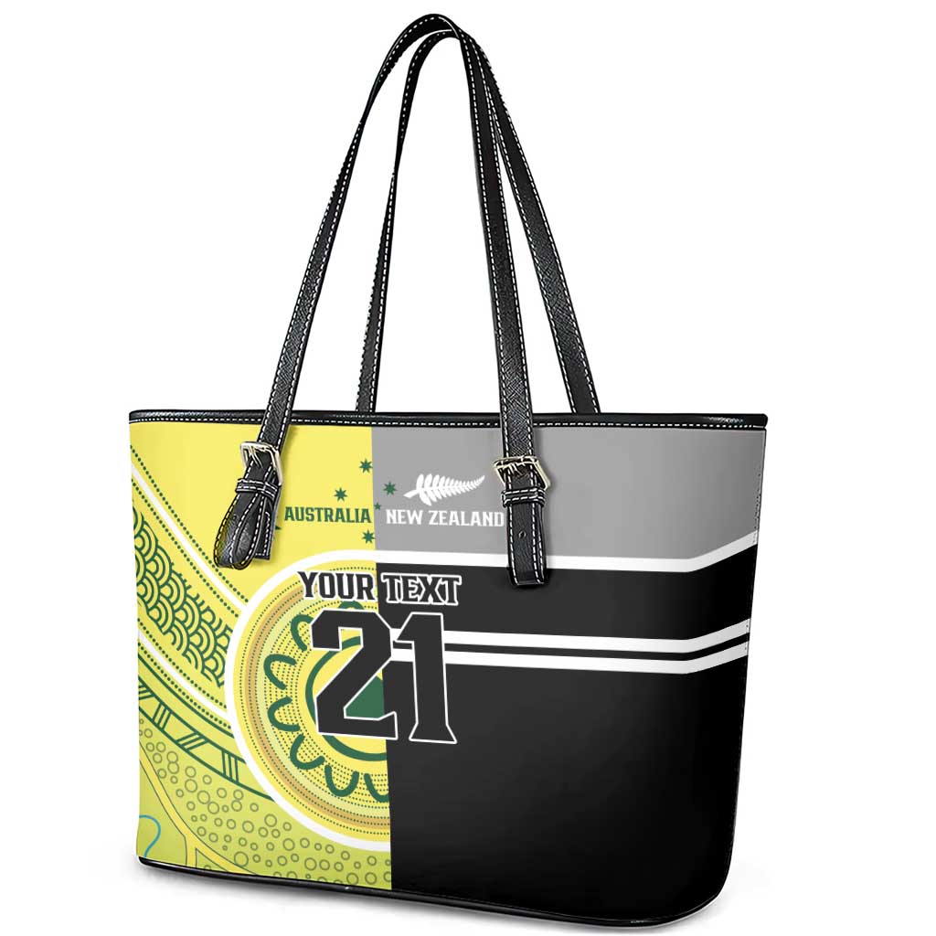 Custom Cricket AUNZ Spirit Leather Tote Bag Aussie New Zealand Retro Edition - Polynesian Pride