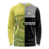 Custom Cricket AUNZ Spirit Long Sleeve Shirt Aussie New Zealand Retro Edition LT9 Unisex Black - Polynesian Pride