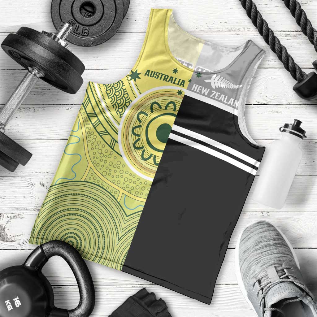 Custom Cricket AUNZ Spirit Men Tank Top Aussie New Zealand Retro Edition - Polynesian Pride
