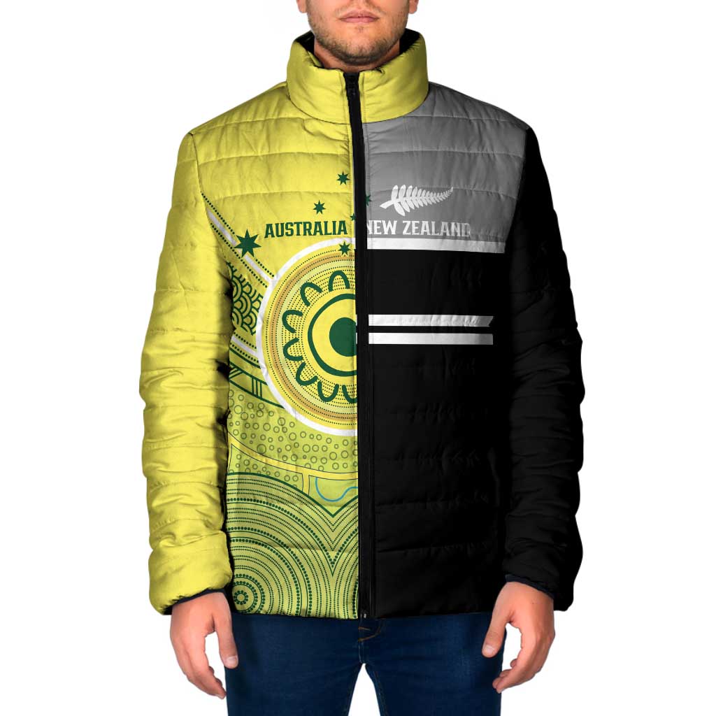 Custom Cricket AUNZ Spirit Padded Jacket Aussie New Zealand Retro Edition LT9 Men Black - Polynesian Pride