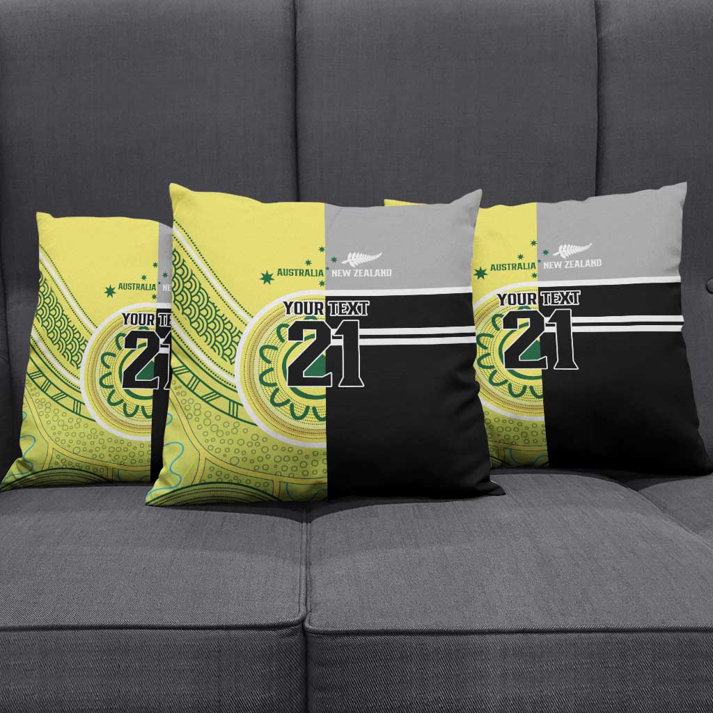 Custom Cricket AUNZ Spirit Pillow Cover Aussie New Zealand Retro Edition - Polynesian Pride