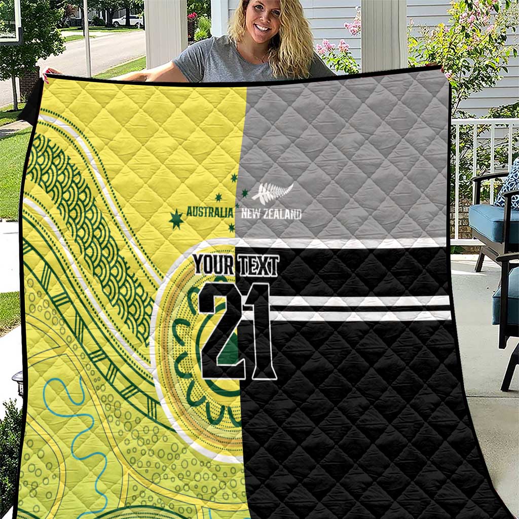 Custom Cricket AUNZ Spirit Quilt Aussie New Zealand Retro Edition - Polynesian Pride