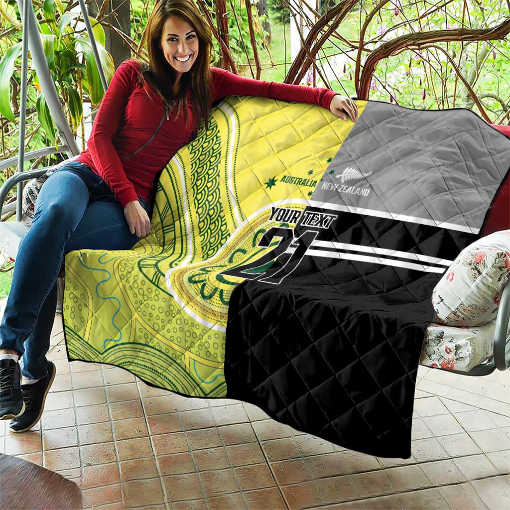 Custom Cricket AUNZ Spirit Quilt Aussie New Zealand Retro Edition - Polynesian Pride