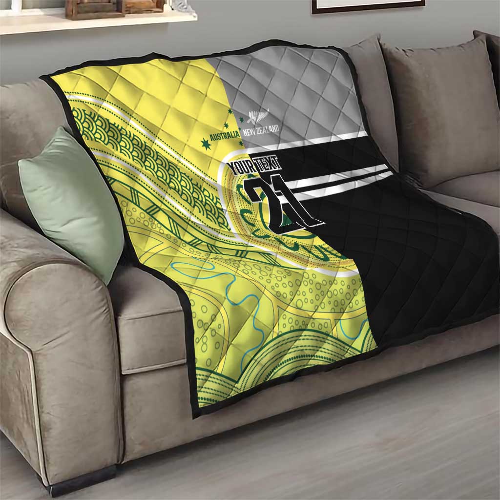 Custom Cricket AUNZ Spirit Quilt Aussie New Zealand Retro Edition - Polynesian Pride
