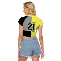 Custom Cricket AUNZ Spirit Raglan Cropped T Shirt Aussie New Zealand Retro Edition LT9 - Polynesian Pride