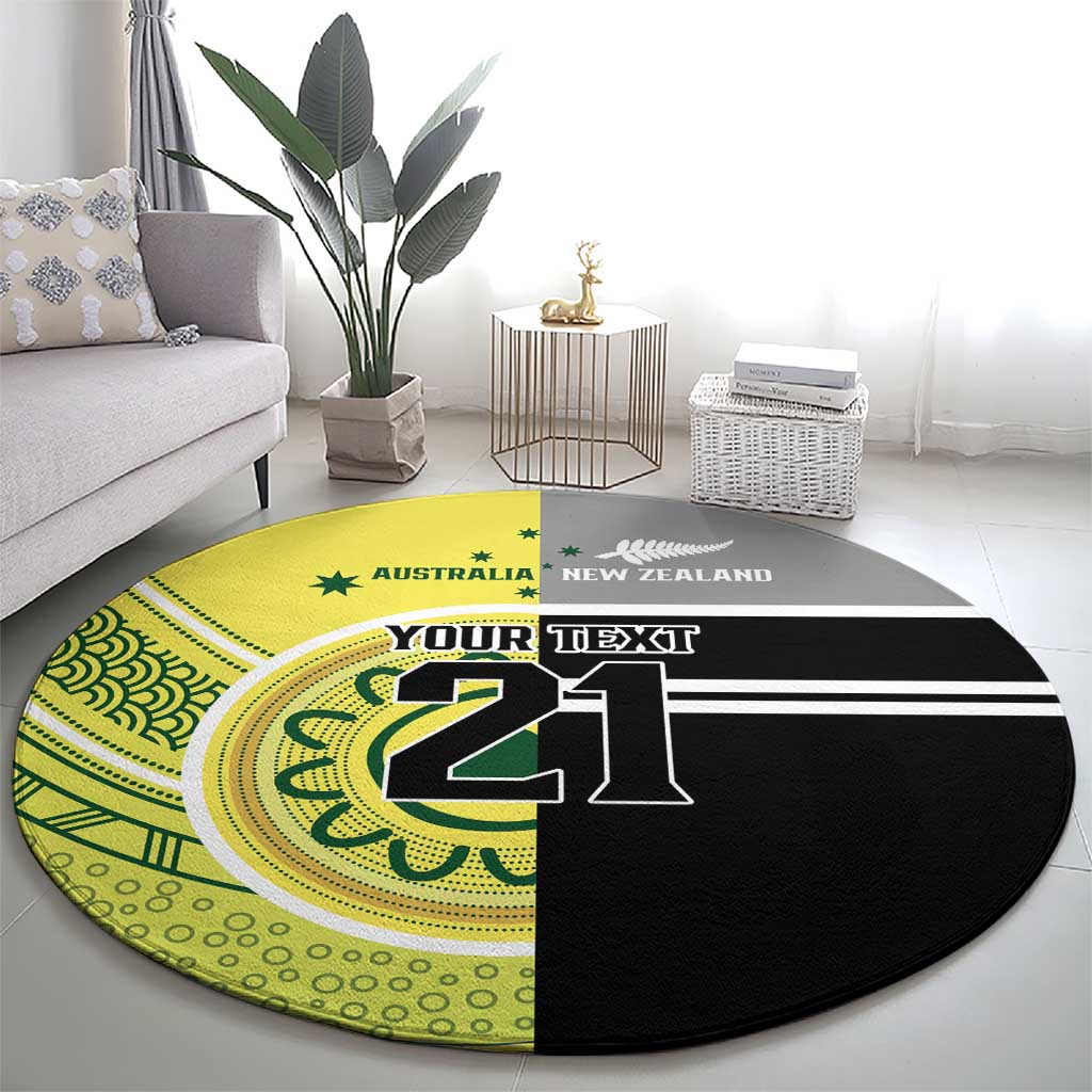 Custom Cricket AUNZ Spirit Round Carpet Aussie New Zealand Retro Edition - Polynesian Pride