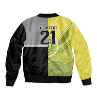 Custom Cricket AUNZ Spirit Sleeve Zip Bomber Jacket Aussie New Zealand Retro Edition - Polynesian Pride