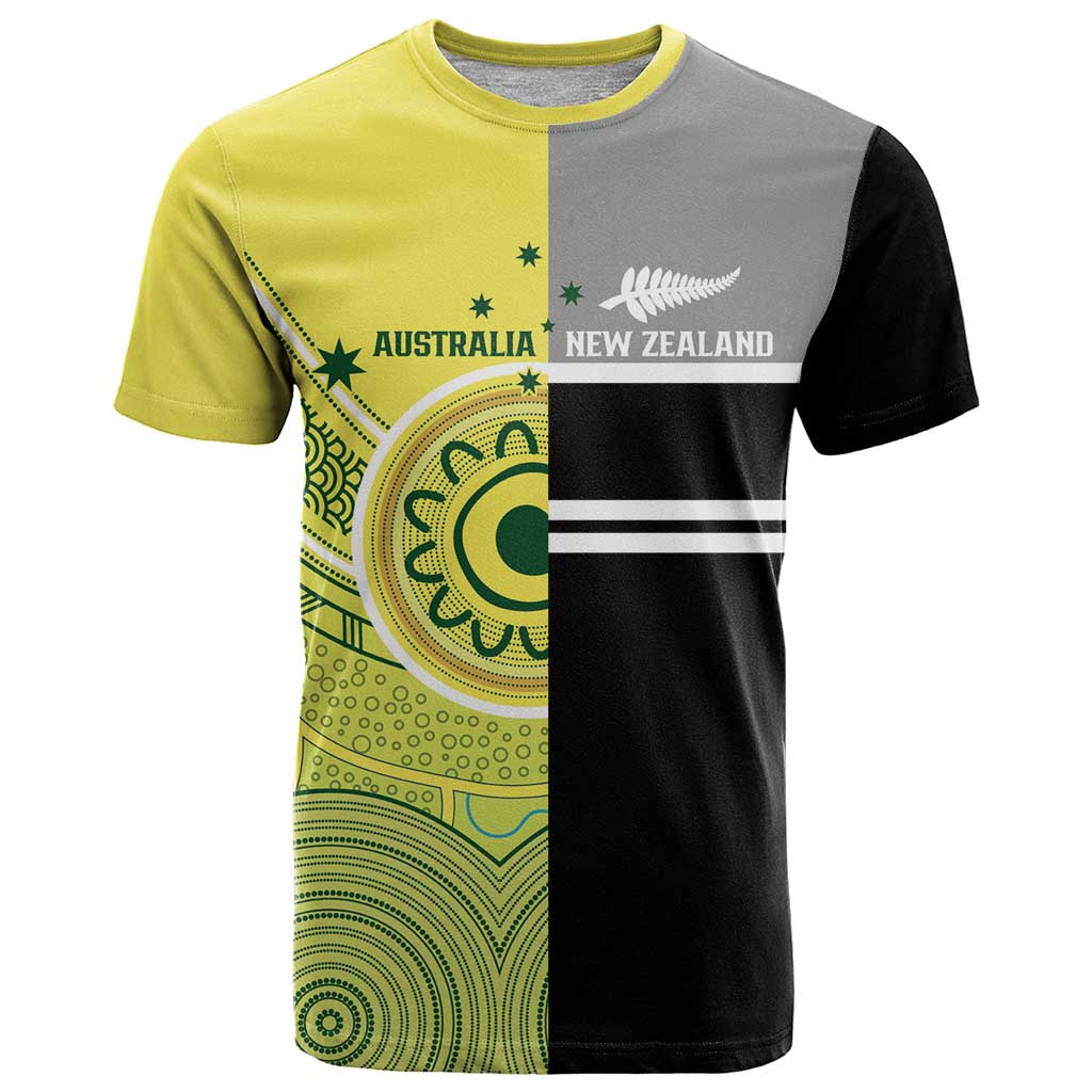 Custom Cricket AUNZ Spirit T Shirt Aussie New Zealand Retro Edition - Polynesian Pride