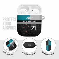 Custom NZ Cricket Pride AirPods Case Silver Fern Fan Supporter Apparel - Polynesian Pride