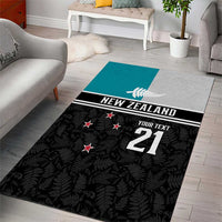 Custom NZ Cricket Pride Area Rug Silver Fern Fan Supporter Apparel - Polynesian Pride
