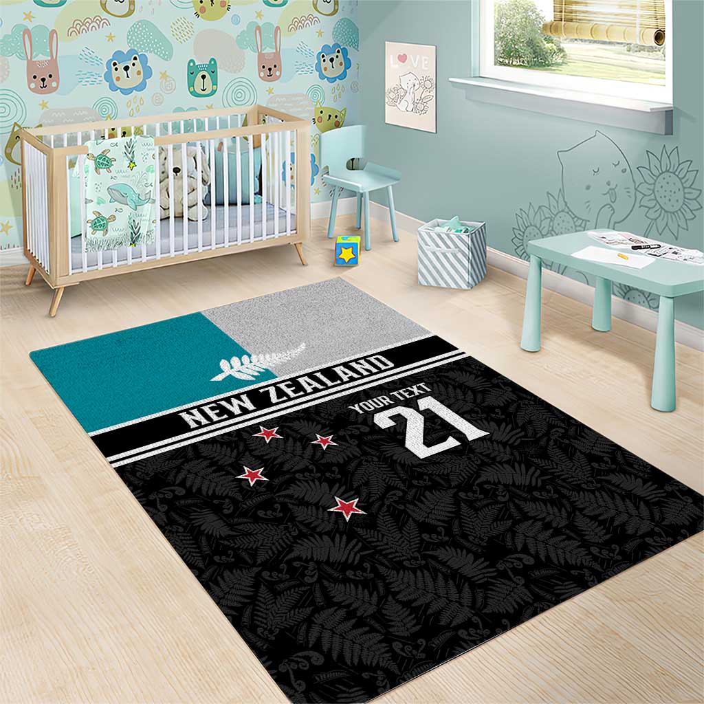 Custom NZ Cricket Pride Area Rug Silver Fern Fan Supporter Apparel - Polynesian Pride