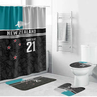 Custom NZ Cricket Pride Bathroom Set Silver Fern Fan Supporter Apparel - Polynesian Pride