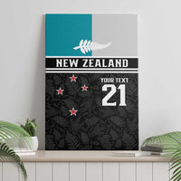 Custom NZ Cricket Pride Canvas Wall Art Silver Fern Fan Supporter Apparel - Polynesian Pride